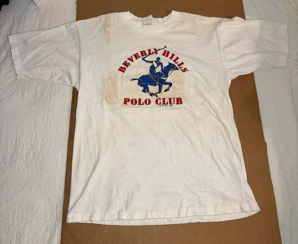 Vintage 80s Beverly Hills Polo Club Big Logo Graphic T-Shirt White